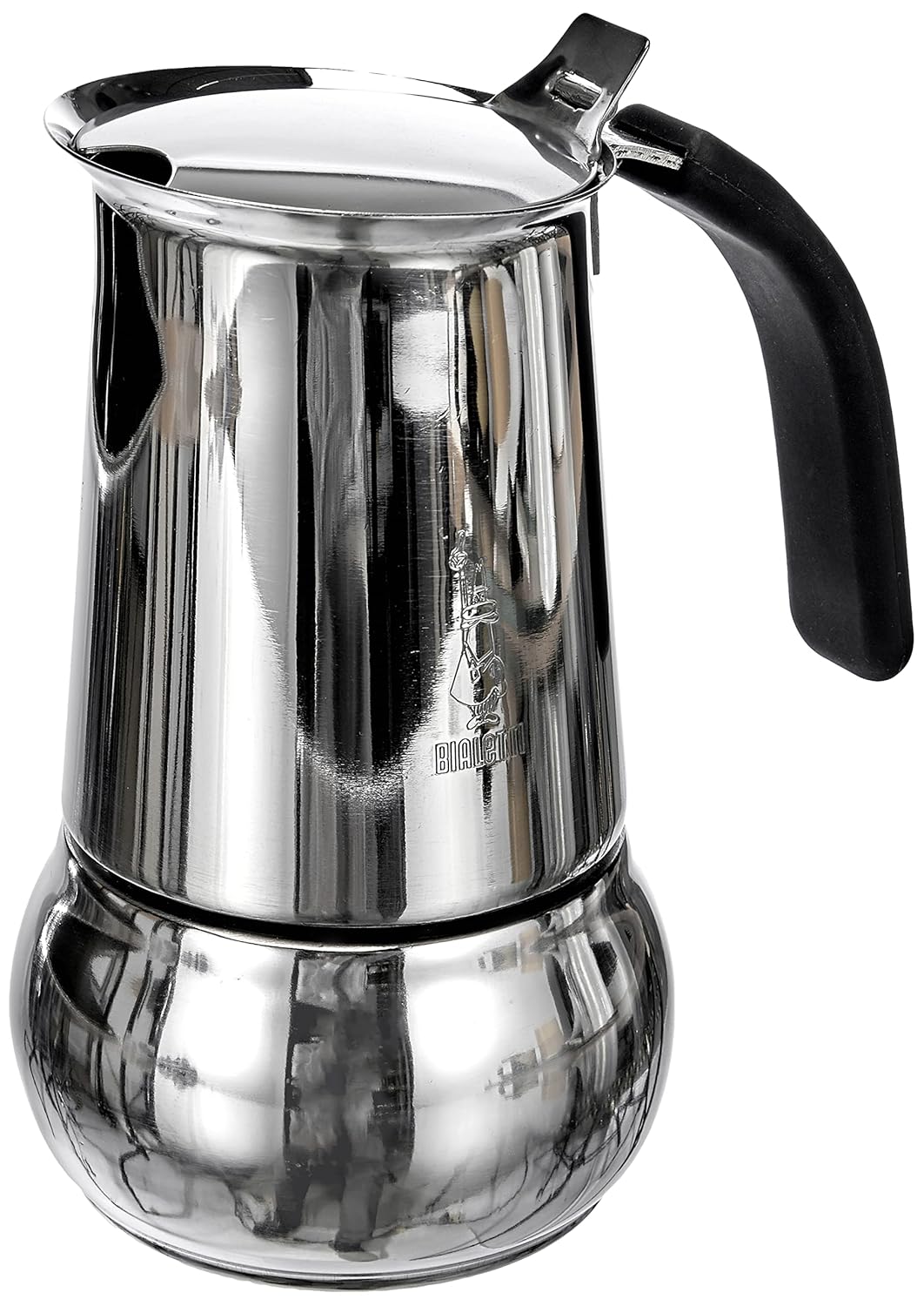 Bialetti Kitty Freestanding Manual Coffee Maker Freestanding Manual Filter Coffee Machine Black Stainless Steel Stainless Steel Hinged Lid