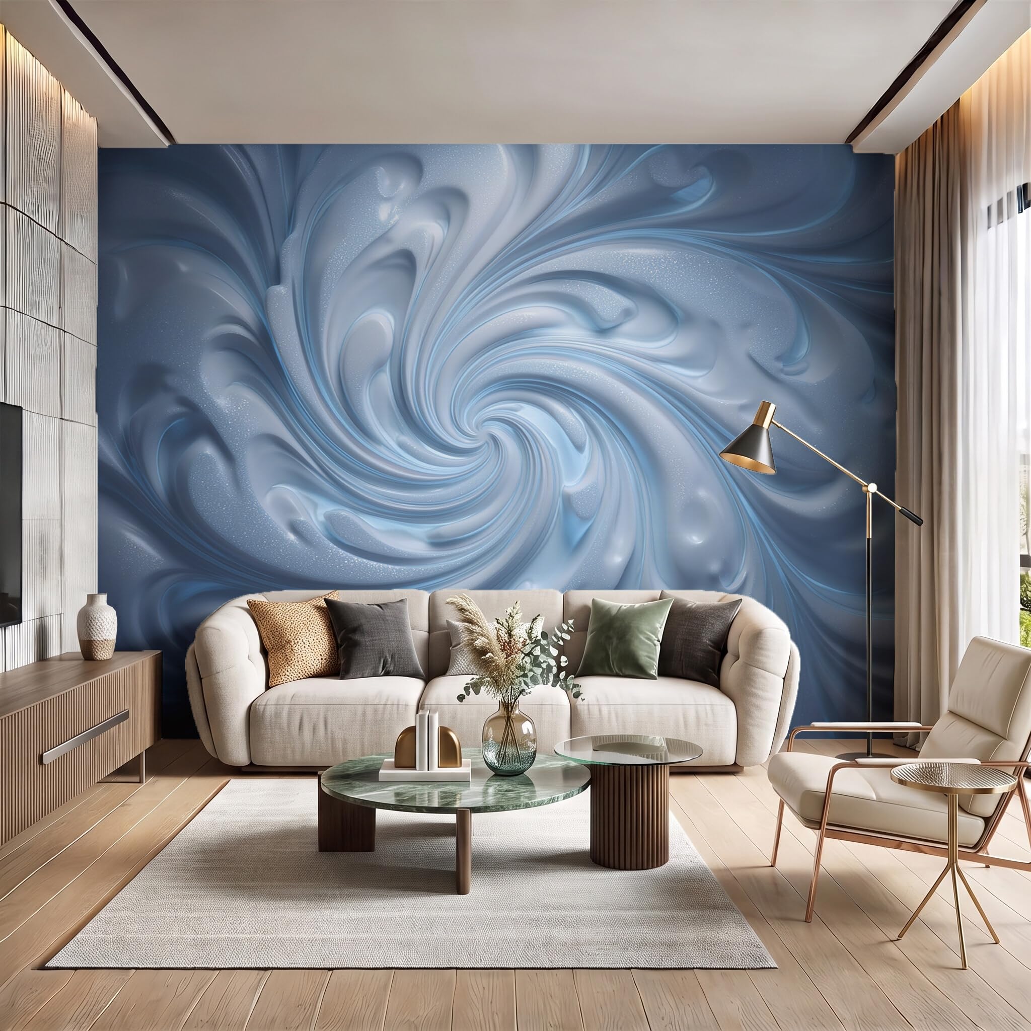 Papier Peint Panoramique Fluide Vortex 400X280Cm | Papier Peint Poster Mural 3D, Marbre Abstrait Tapisserie Photo Peinture Murale Intissé Fresque Pour Salon Chambre Toile Fond Tv