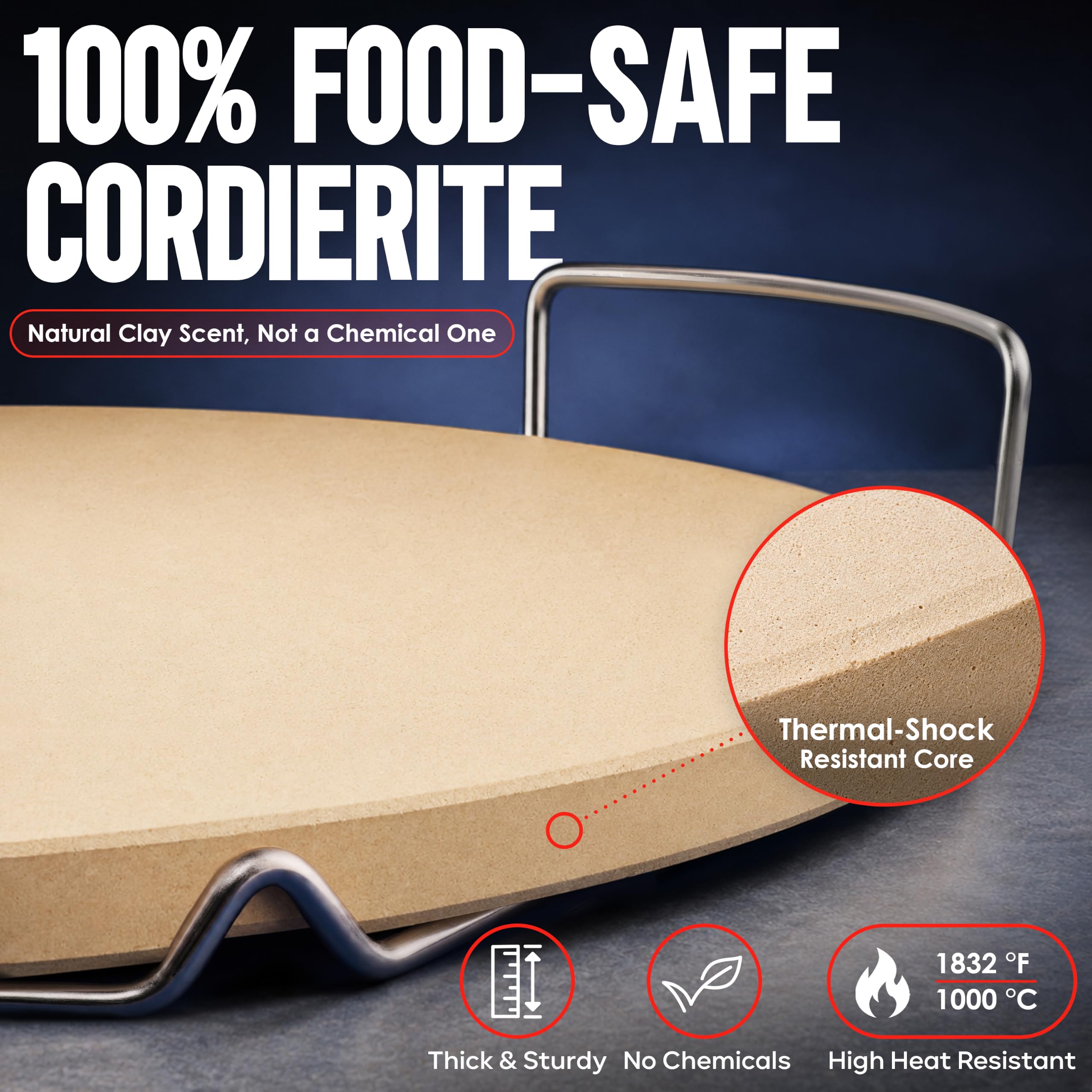 Amazon.com: 14-Inch Pizza Stone for Oven and Grill, Baking Stone