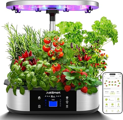 Litake Sistema de cultivo hidropónico WiFi de 12 cápsulas para jardín interior con control por aplicación y 3 modos de plantación, hasta 30