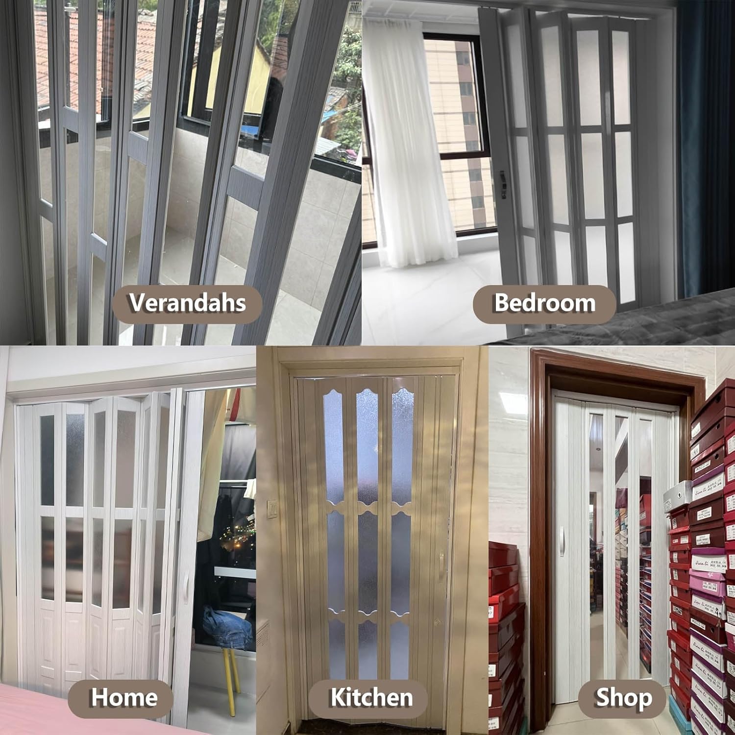 Commercial White Accordion Closet Door - Folding Room Divider for Home & Office - Available Sizes: 21-79 Inch - Durable Interior Door for Doorway & Closet (6.37x80in)