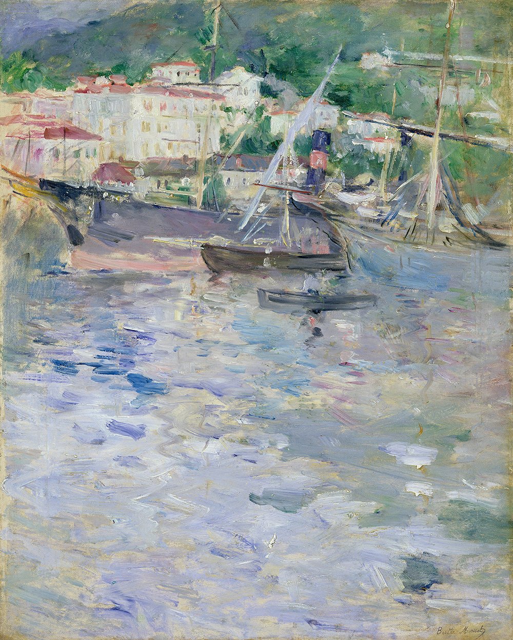 Cuadro Berthe Morisot Le Port de Nice pequeño en papel mate y marco marrón