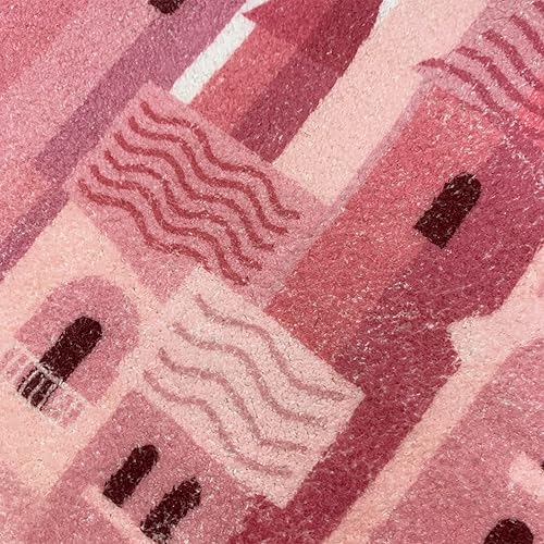 Miniatura 7 de USTIDE Alfombra de pasillo para niños, alfombra ovalada rosa para niñas, súper esponjosa y lavable, alfombra de piso de dibujos animados de