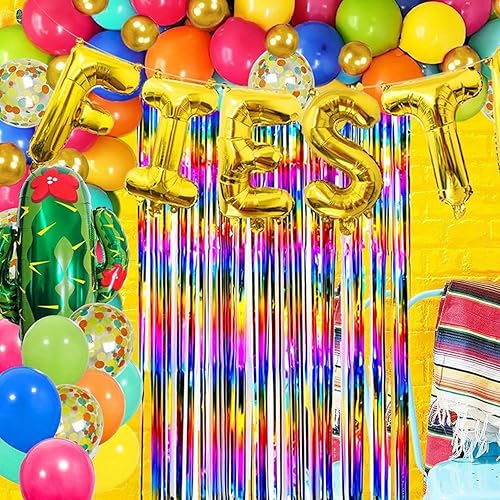 Miniatura 4 de Paquete de 2 cortinas de oropel de aluminio rojo (3.2 x 8.2 pies), cortinas de flecos metálicos con purpurina para decoración de fiestas