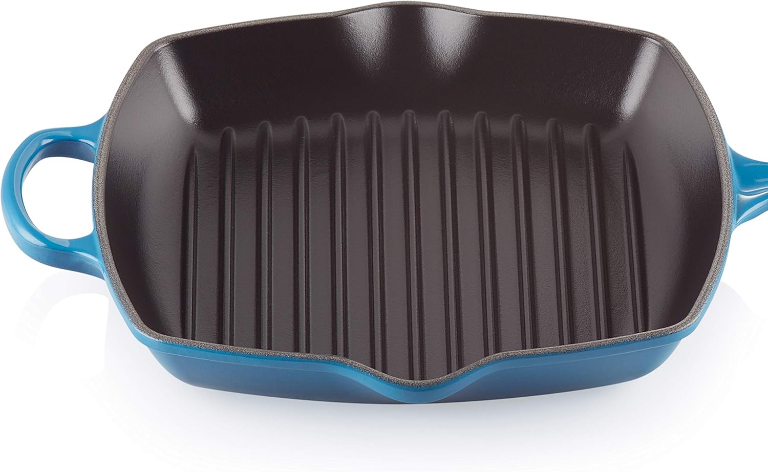 Le Creuset Enameled Cast Iron Signature Square Skillet Grill, 10.25", Marseille: Home & Kitchen