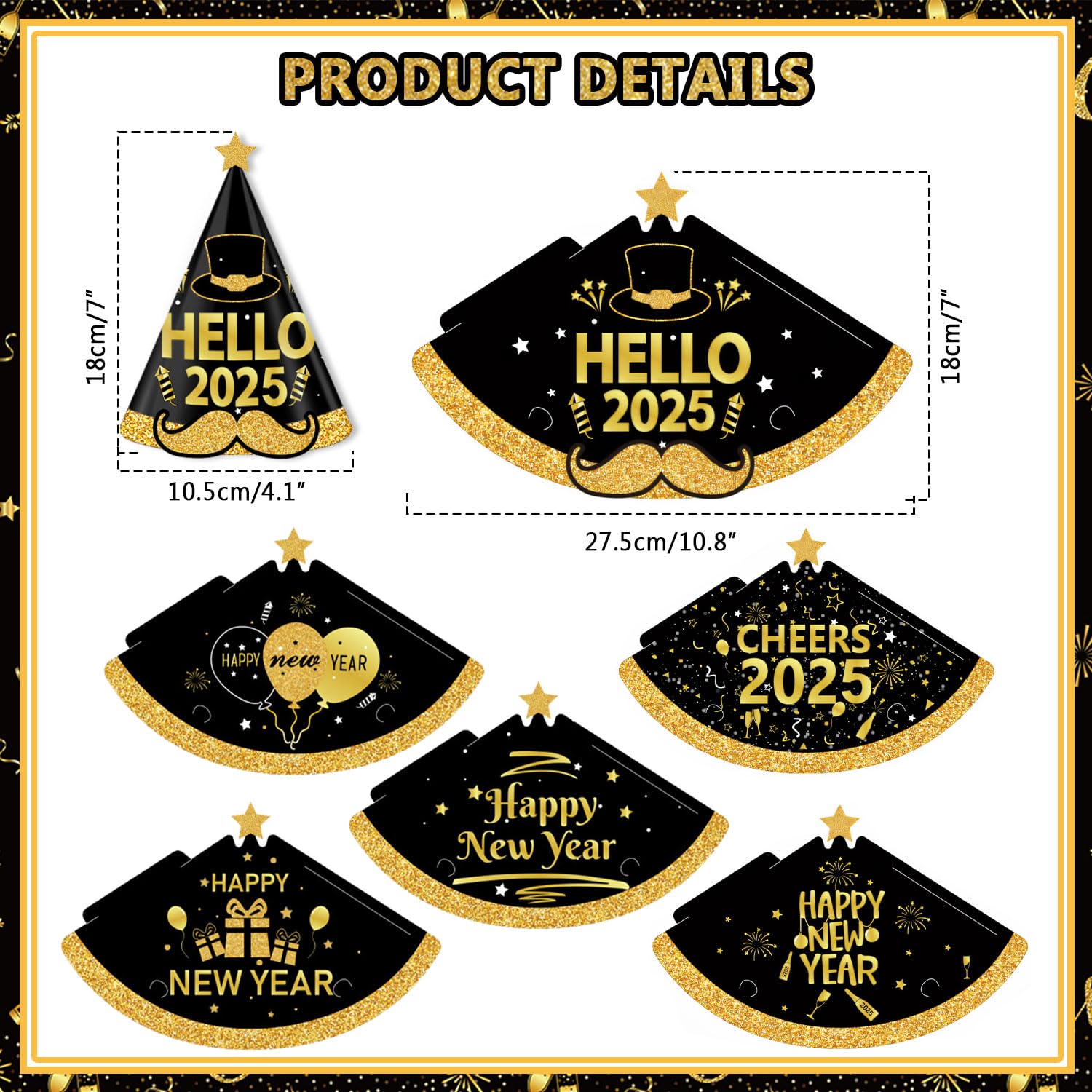 Décoration Du Nouvel An 2026, 6 Serre-têtes Du Nouvel An Et