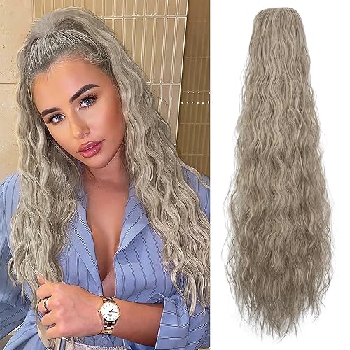 Miniatura 1 de Cola de caballo rizada con cordón para mujer, de 32 pulgadas de largo, sintético, natural, ondulado, con clip, extensiones de cabello esponjoso,