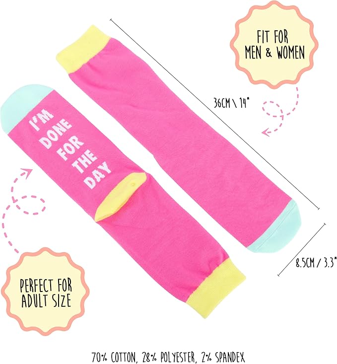 Calcetines Divertidos Popcraze Reloj para Mujer - Rosa y Amarillo miniatura 2