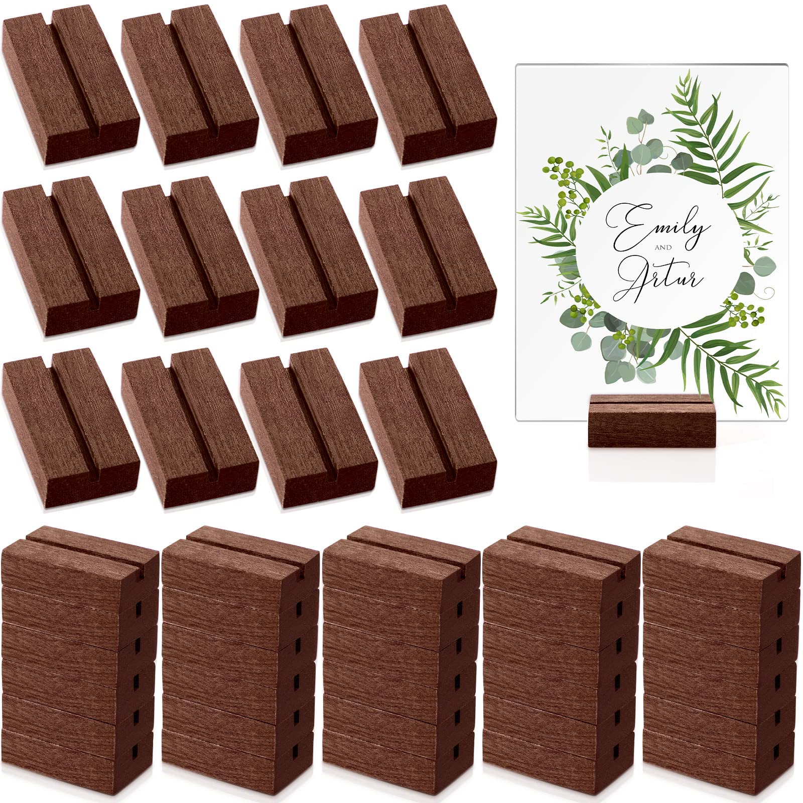 Lot de 50 porte-cartes en bois de 5,1 cm pour numéro de table - Pour maison, anniversaire, mariage, magasin, bureau, menu