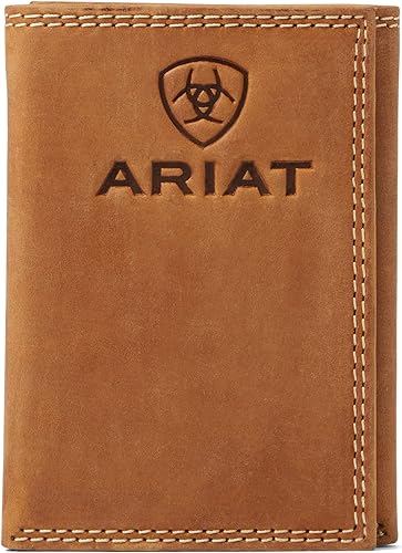 ARIAT Cartera triple en relieve con escudo y escritura marrón medio talla única Marrón medio Cartera triple en relieve escudo y escritura