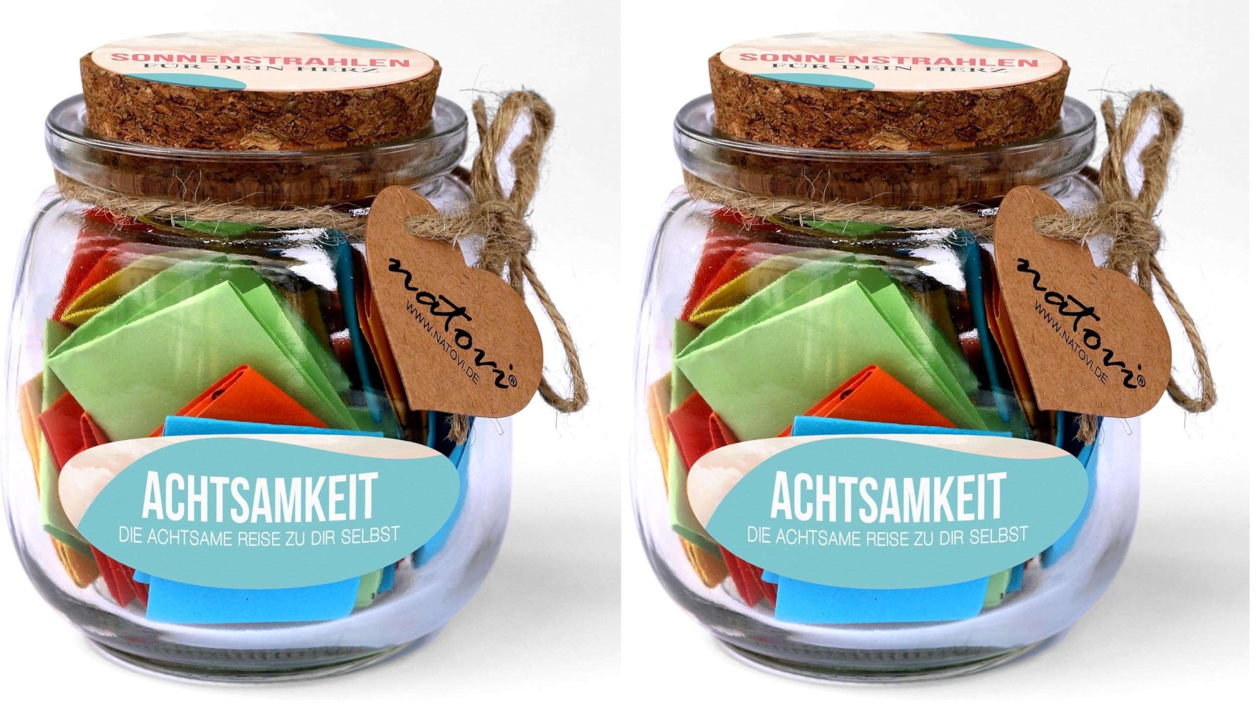 52 Achtsamkeitskarten im Glas - Geschenk Frauen für Selbstliebe, Achtsamkeit & positive Gedanken - Entspannungs Geschenk für Frauen (Packung mit 2)