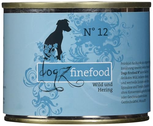 dogz finefood Comida húmeda para Perros - N° 12 Wild & Hering - Comida húmeda para Perros & Cachorros