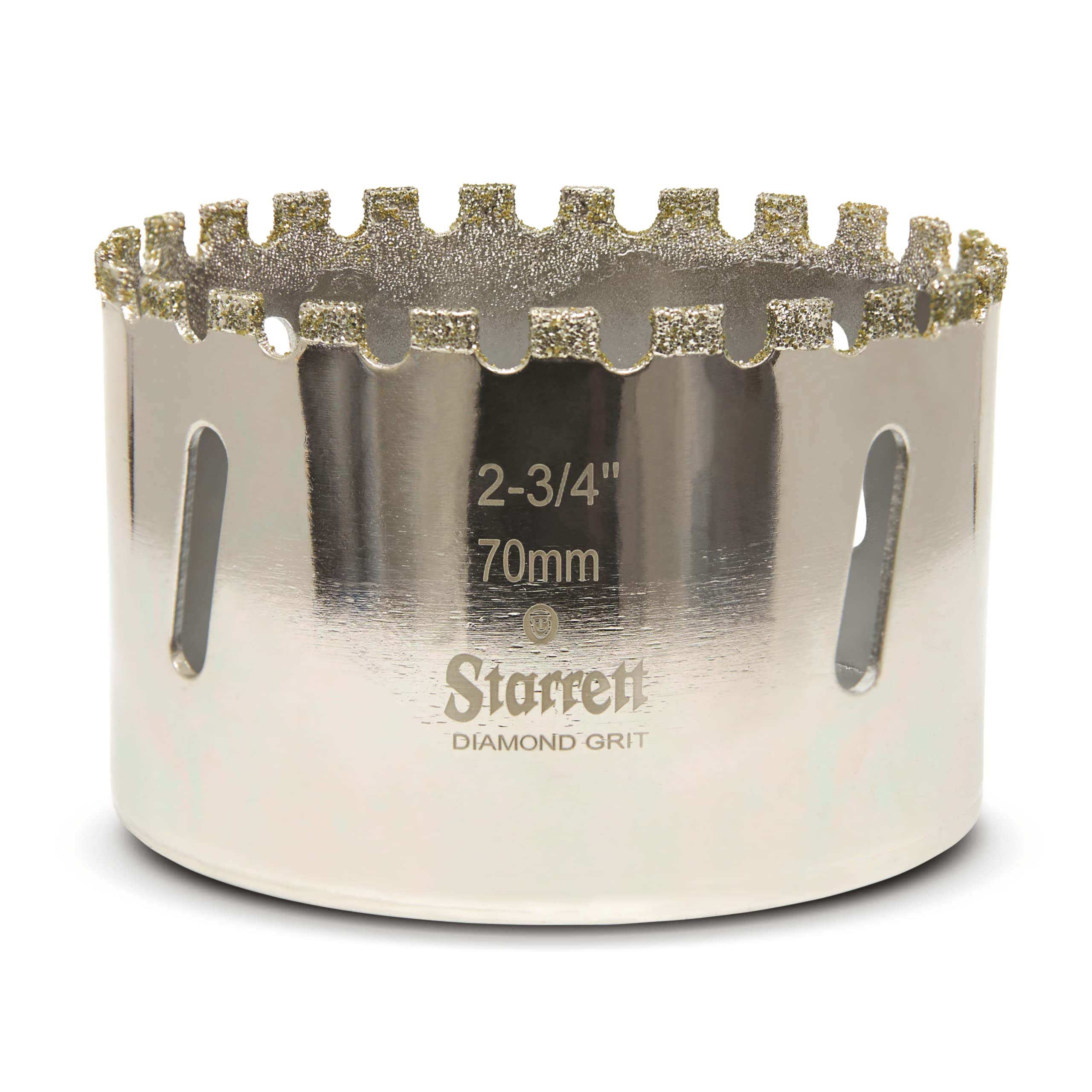 Starrett Diamond Grit Hole Saw - D0234 Ceramic and Tile Drill Cutter - For Brick Glass Marble Slate Stone Porcelain - 70mm (2.3/4 inch)