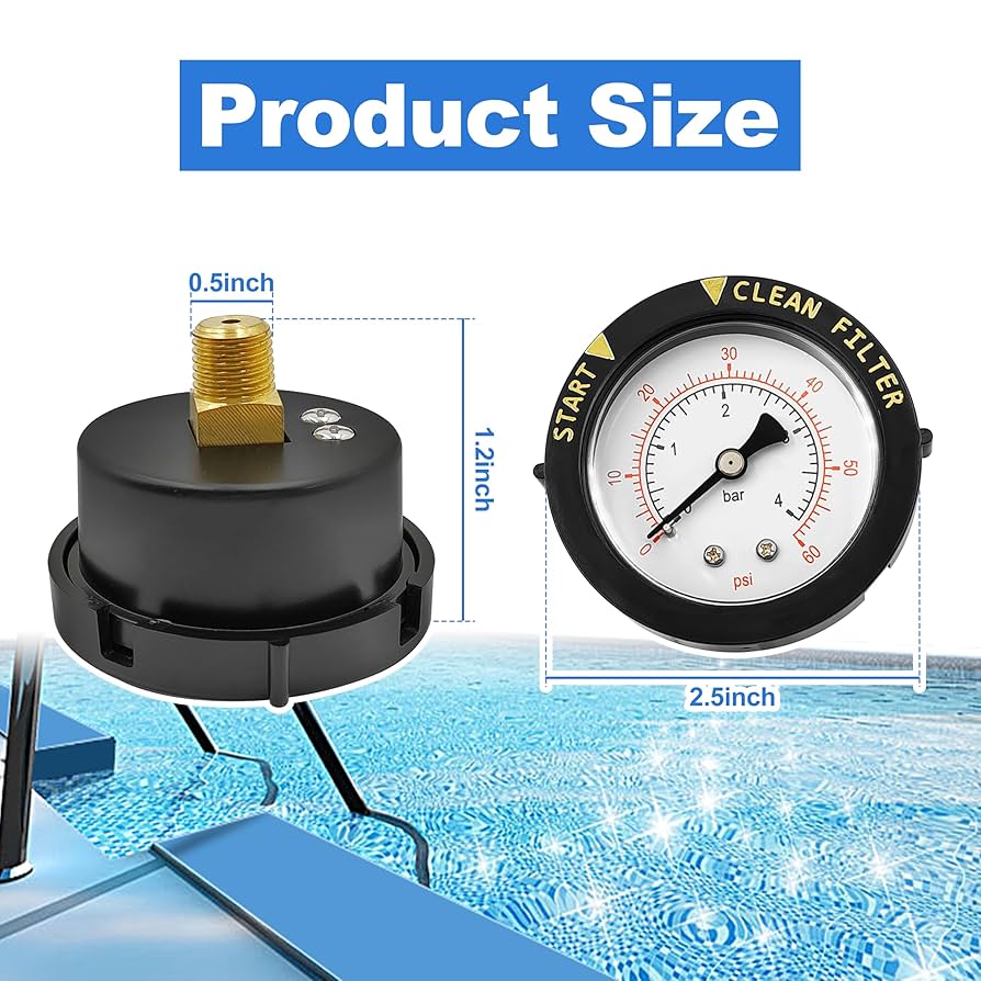 Amazon.com: 190059 Rear Mount Pressure Gauge, Compatible