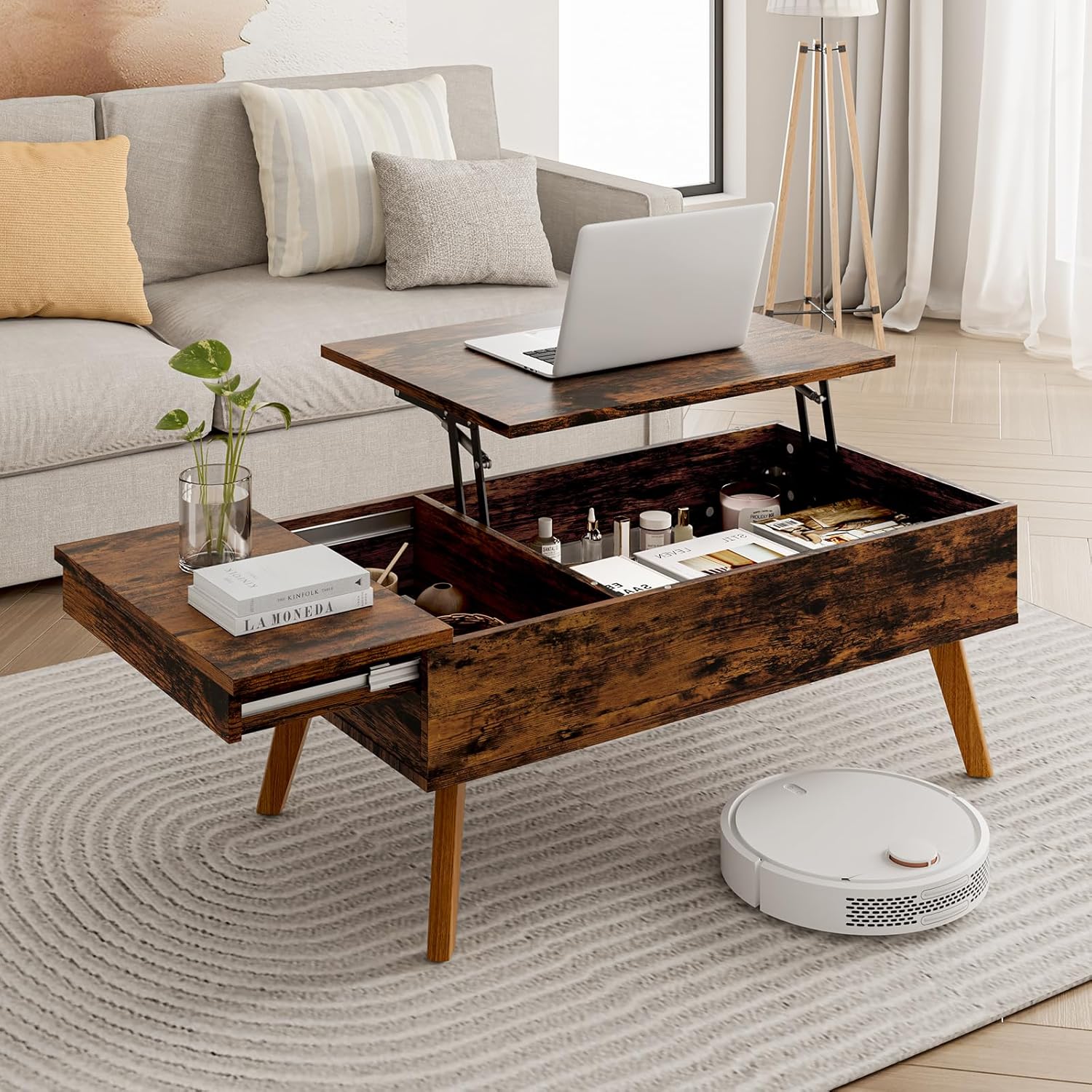 Bidiso Lift Top Coffee Table, Ten Minute Install Coffee