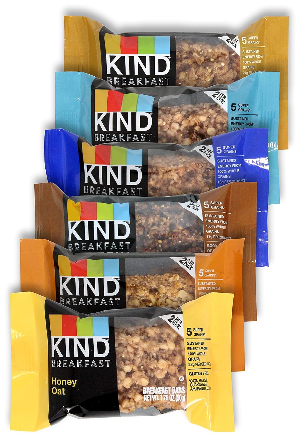 Niro Assortment | Kind Breakfast Protein Bar & Kind Breakfast Bars Variety Snack Pack | 6 Flavors-12 Pack- 2 Bars in each pack| Kind Bars Variety Pack | 12 pack