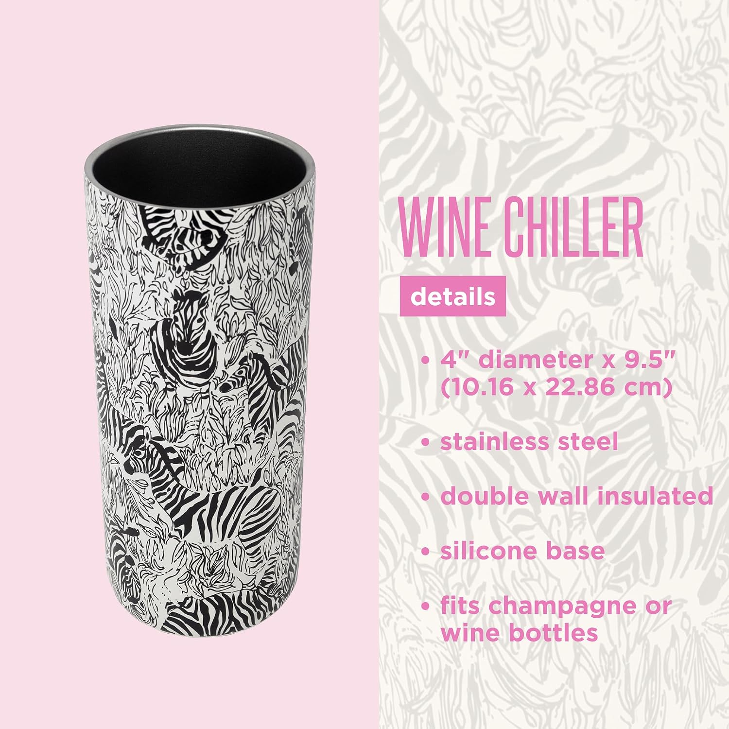 Lilly Pulitzer Stainless Steel Wine Chiller Bucket, Z