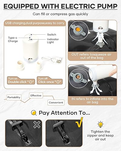 Miniatura 5 de Mochila de viaje grande al vacío con bomba,Mochilas para laptop para mujeres y hombres,Mochila de transporte,Bolsa de viaje para artículos