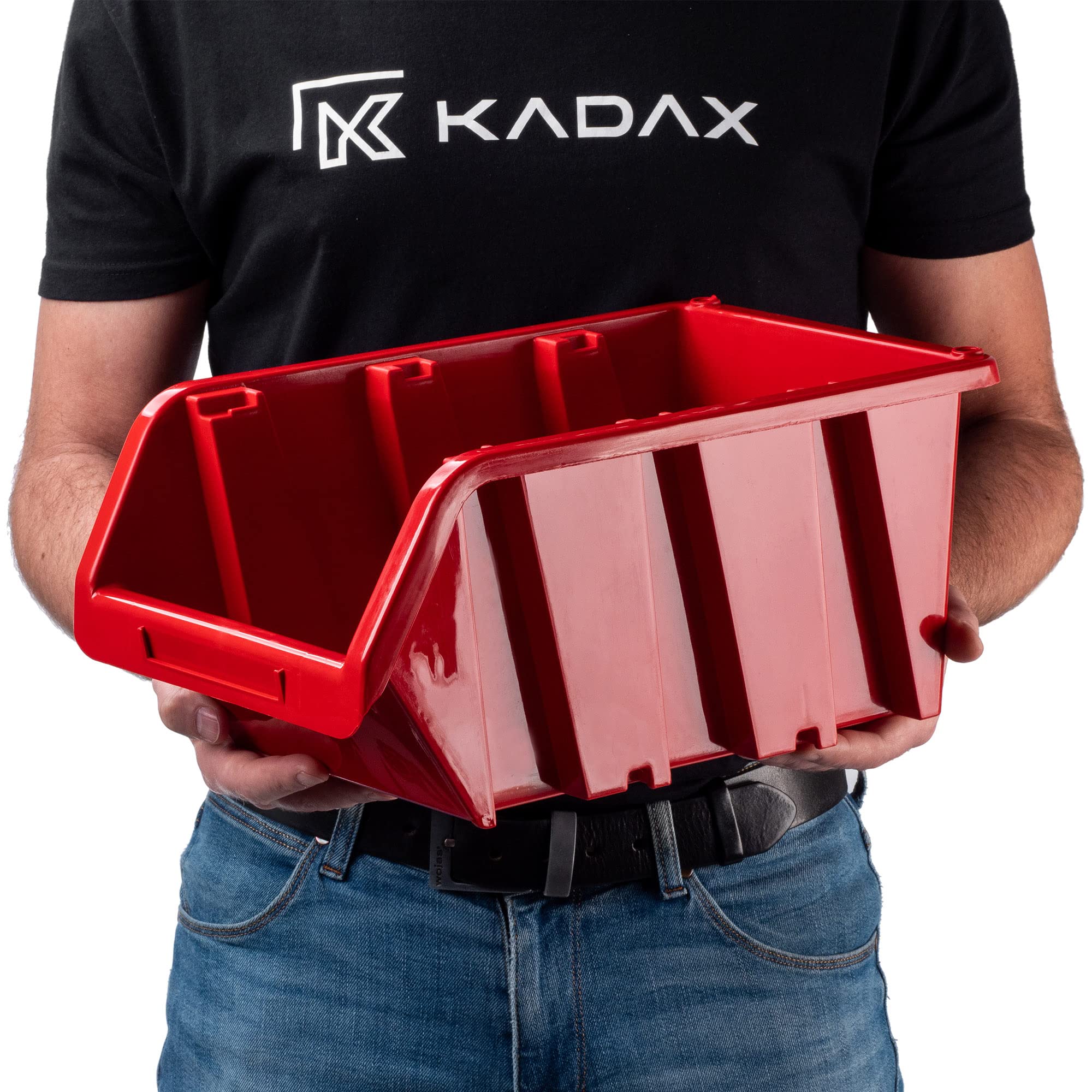 KADAX Workshop stapelkist, stapelbox van PP-kunststof, opbergbox in verschillende maten, opbergdozen voor gereedschapswand, opbergdoos, sorteerdoos (rood, 10 stuks, 390 x 240 mm KADAX Workshop stapelkist, stapelbox van PP-kunststof, opbergbox in verschillende maten, opbergdozen voor gereedschapswand, opbergdoos, sorteerdoos (rood, 10 stuks, 390 x 240 mm