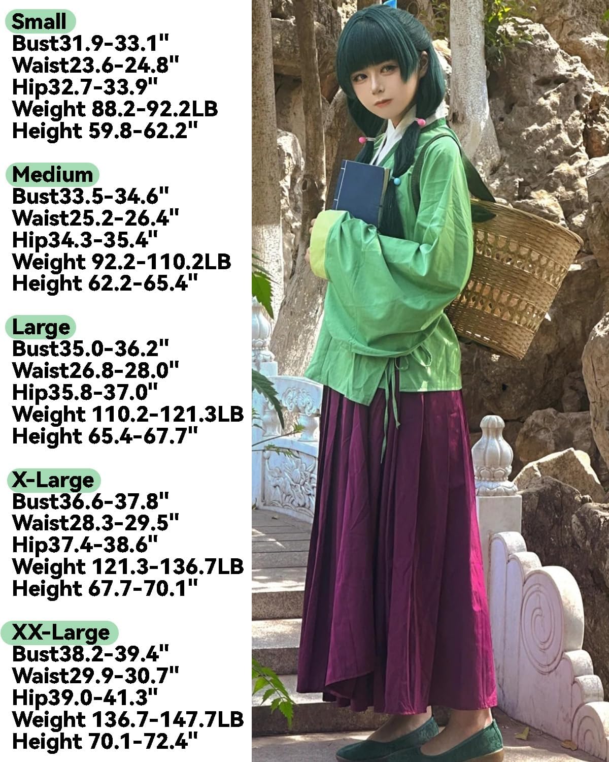 Maomao Cosplay Costume with Hairpin The Apothecary Diaries Cosplay Outfit for Women