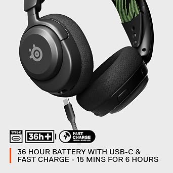 SteelSeries Arctis Nova 4X Wireless Multi-Platform Gaming Headset 360 Spatial Audio 2.4GHz High-Speed Wireless 36 Hr Battery USB-C ClearCast Gen 2 Mic Xbox Series X|S, PC, PS5, Switch