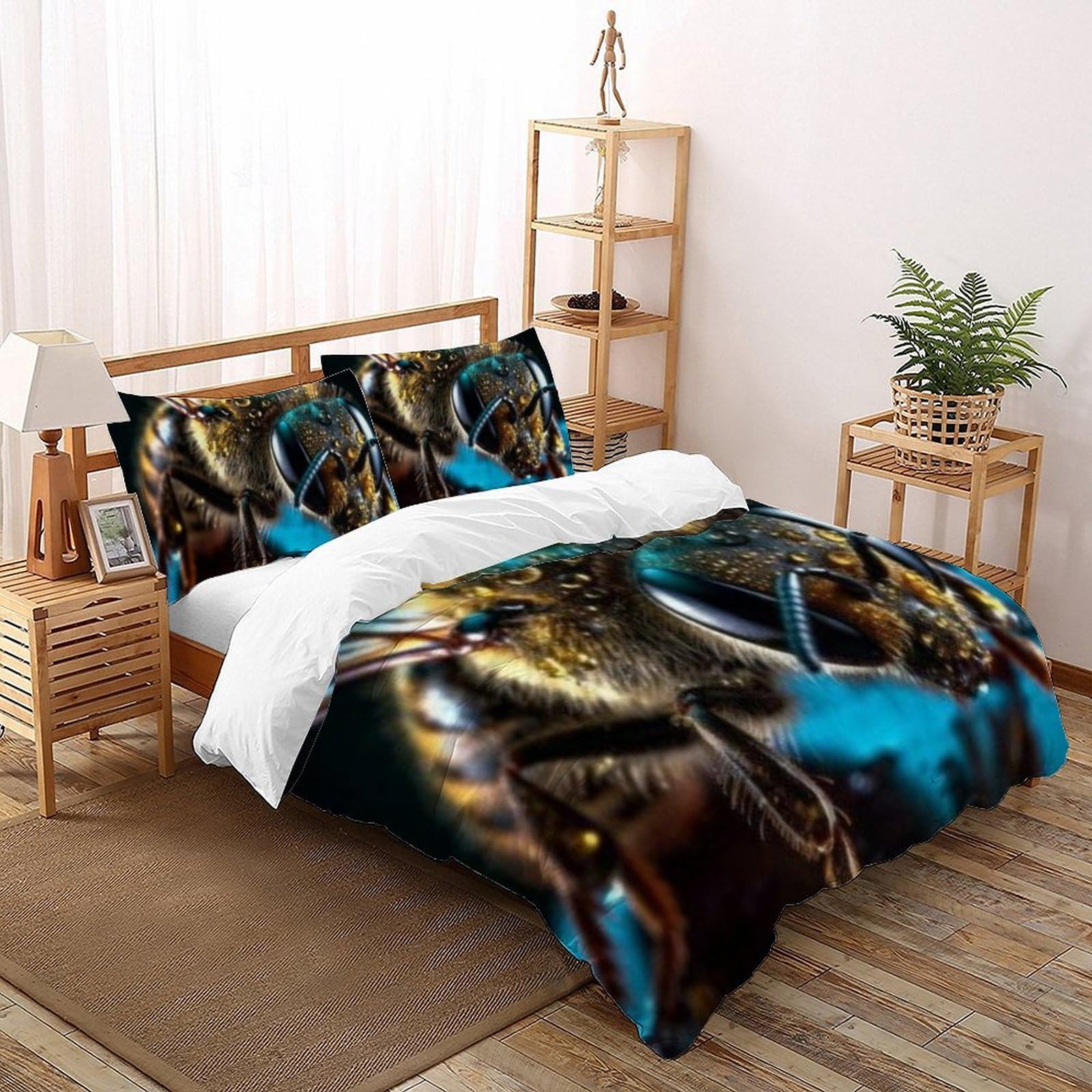 Housse de couette microfibre 260x220 cm imprimé animaux 3D Flying Animauxs pour grand lit