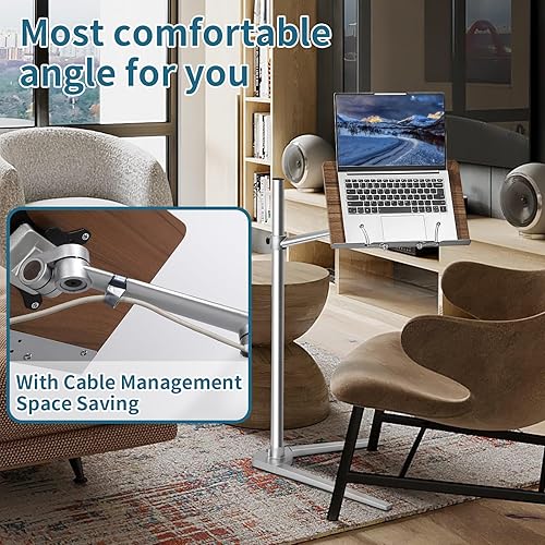 Miniatura 4 de Shikha Soporte ajustable para computadora portátil, soporte para tableta, base de trípode, soporte manos libres para portátil, teléfono y tableta,