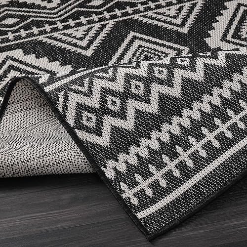 Miniatura 2 de Beverly Rug Waikiki - Alfombra bohemia para interiores y exteriores, 8 x 10 pies, lavable, para patio, terraza, porche, alfombra de área bohemia,