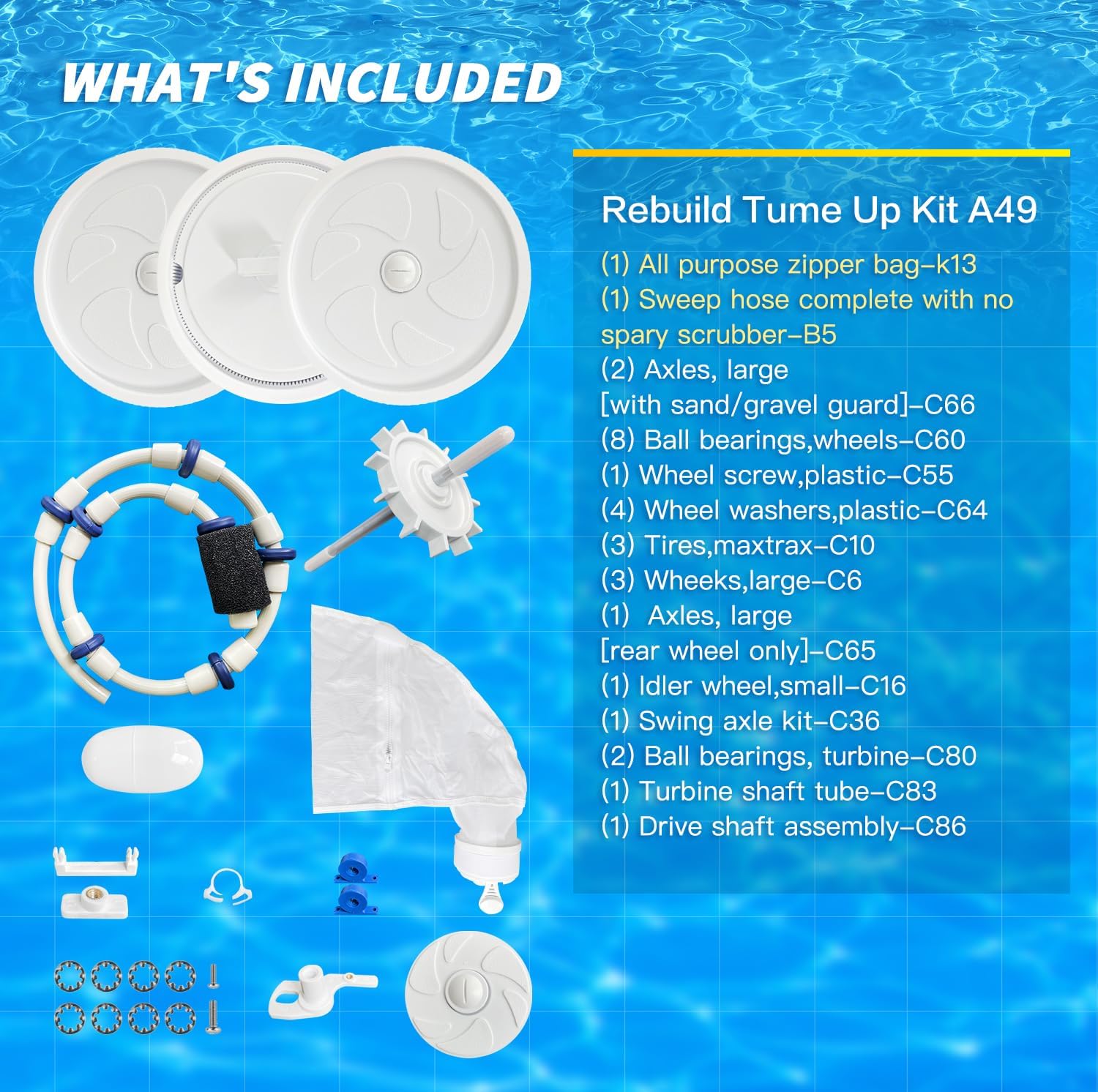 Replacement for Polaris 280 Rebuild Kit | Pool Cleaner Parts Fit for Polaris 280 Automatic Pool Cleaner