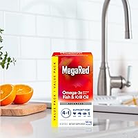 Vista 13 de Megared Aceite de pescado omega-3 + aceite de krill de alta absorción 500 mg cápsulas blandas, MegaRed Advanced 4 en 1 (80 unidades en una botella)
