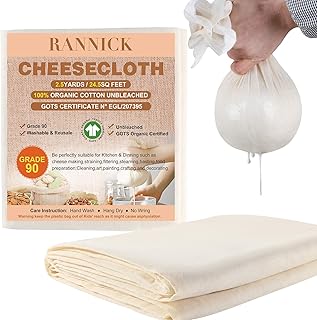 RANNICK Cheesecloth Organic, 100% Organic Cotton Large Cheese Cloth, Premium Cheese Cloths for Straining Reusable, Grade 9...
