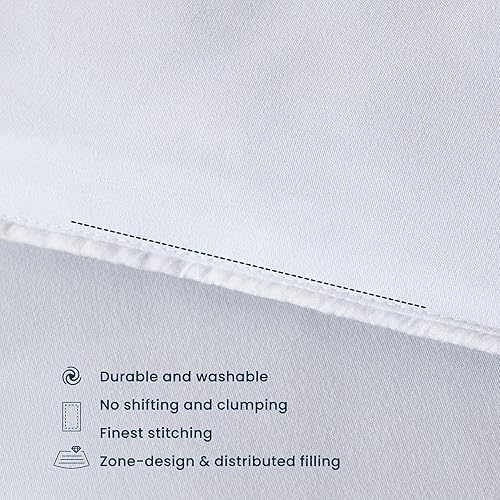 Miniatura 5 de SLEEP ZONE - Juego de edredón reversible y refrescante tamaño King, relleno alternativo suave, transpirable y cálido para todo el año, color blanco