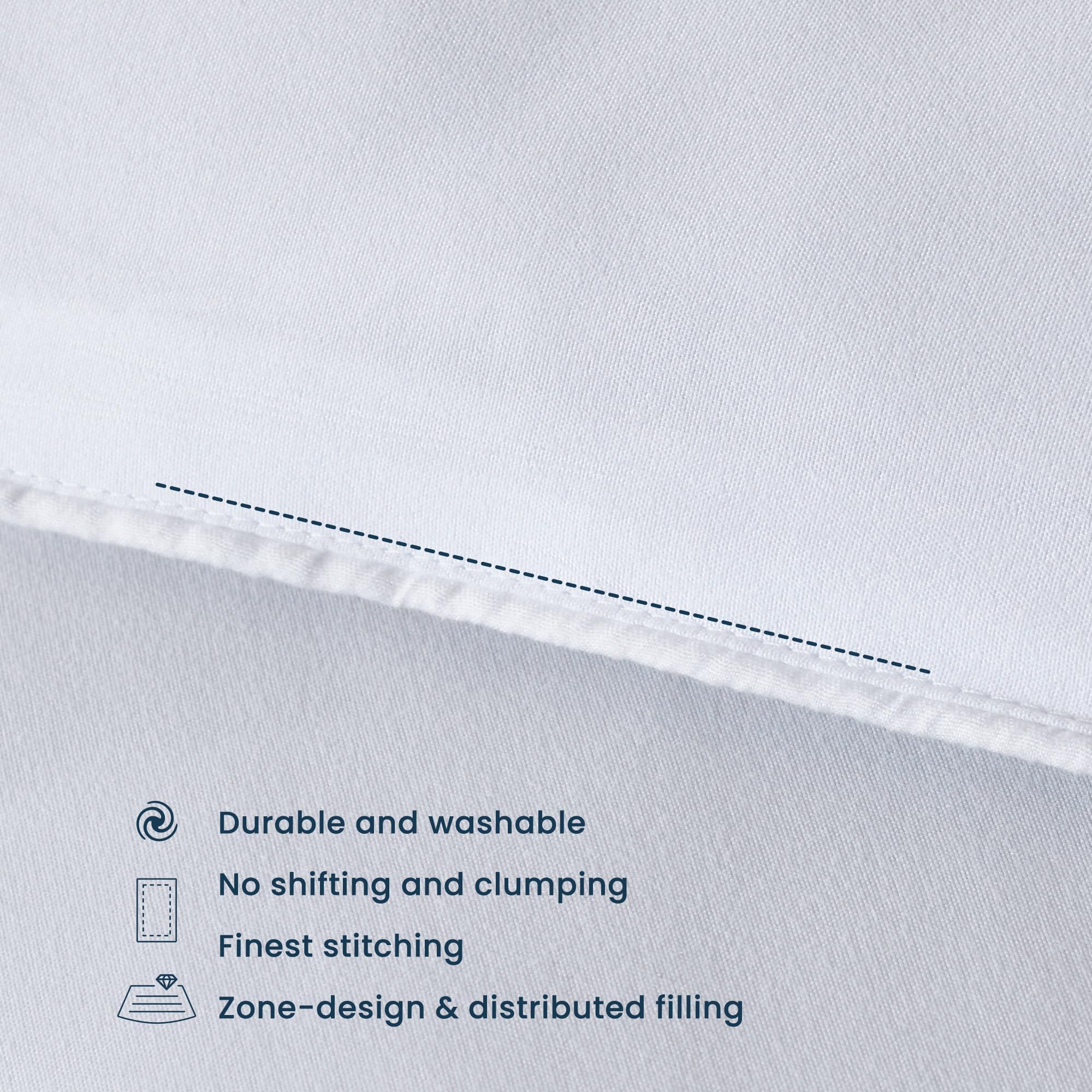 SLEEP ZONE Relleno de edredón, edredón reversible acolchado tamaño King, edredón suave para todas las estaciones, ropa de cama transpirable alternativa al plumón con 8 pestañas, 2 lados color blanco