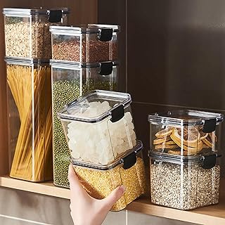 EEkore Airtight Food Storage Containers with Lids, Miscellaneous Grains Barley Noodle Storage Jar Nut Candy Dry Food Canis...