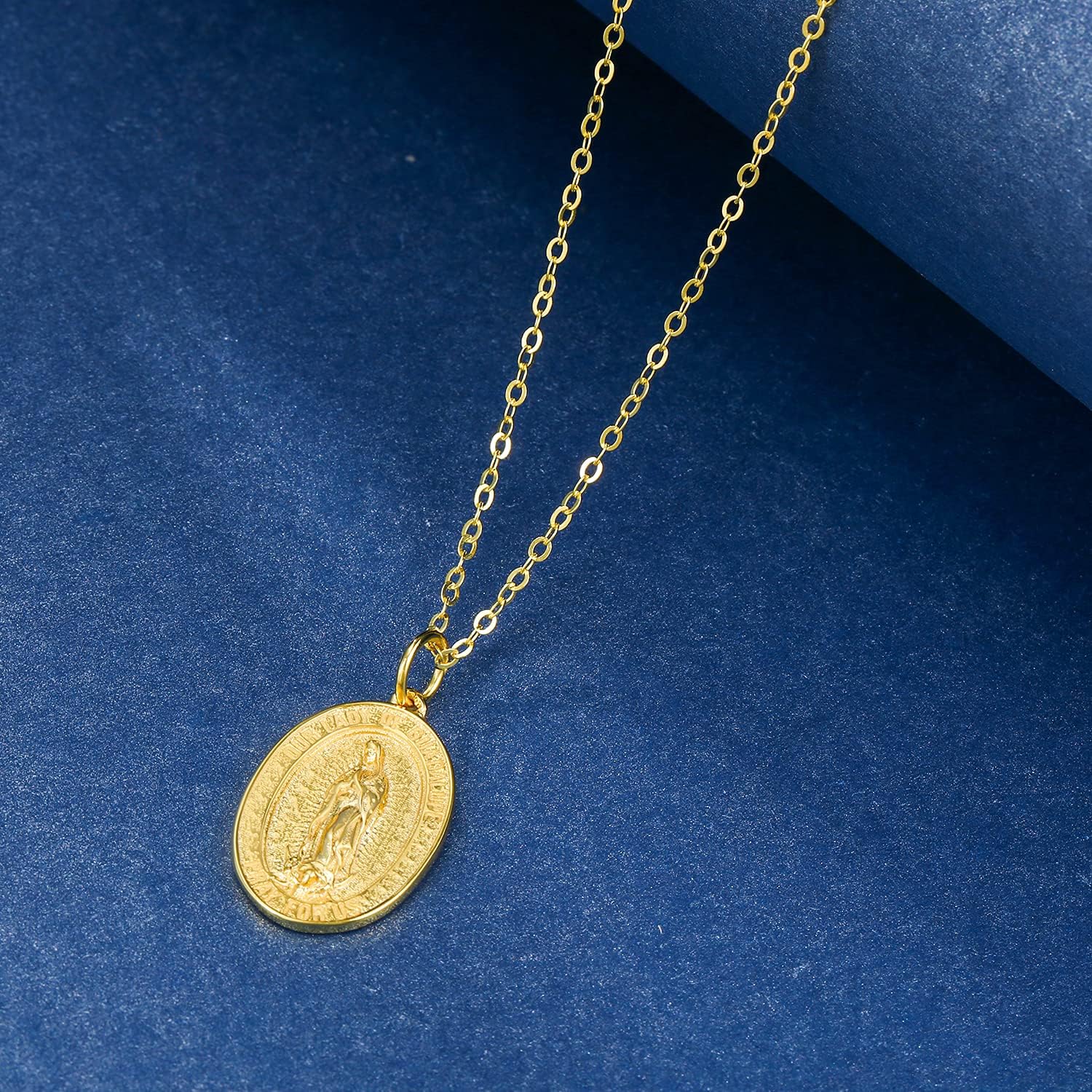 Rnivida 925 Sterling Silver Miraculous Medal Virgin Mary Pendant Necklace Religious Jewelry Gifts For Her