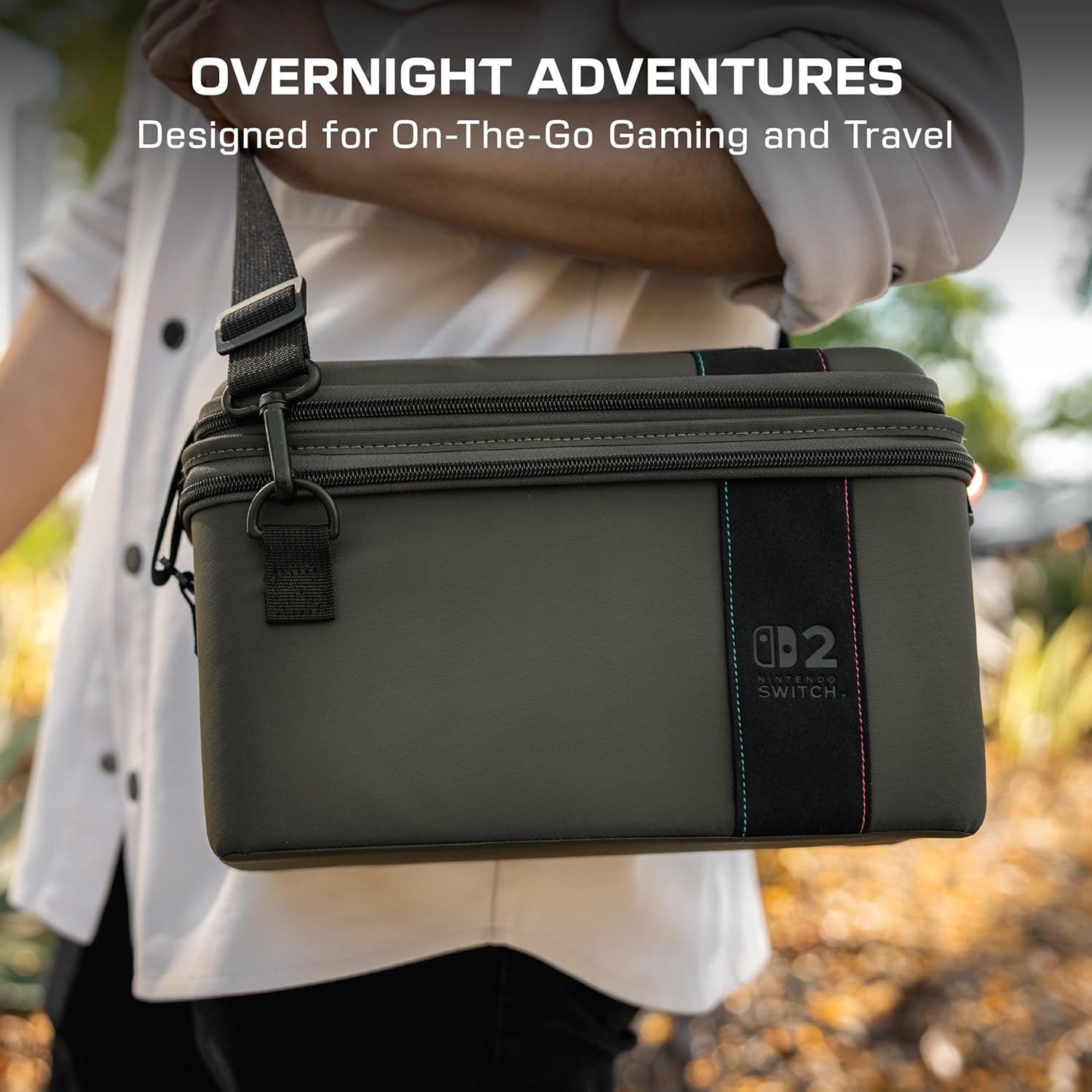 Turtle Beach PlayTrek 2-in-1 Case Officially Licensed for Nintendo Switch 2, Large Hard Shell Carrying Case, Game Card Case, Overnight Case, Dock Storage - Charcoal Black - Image 7