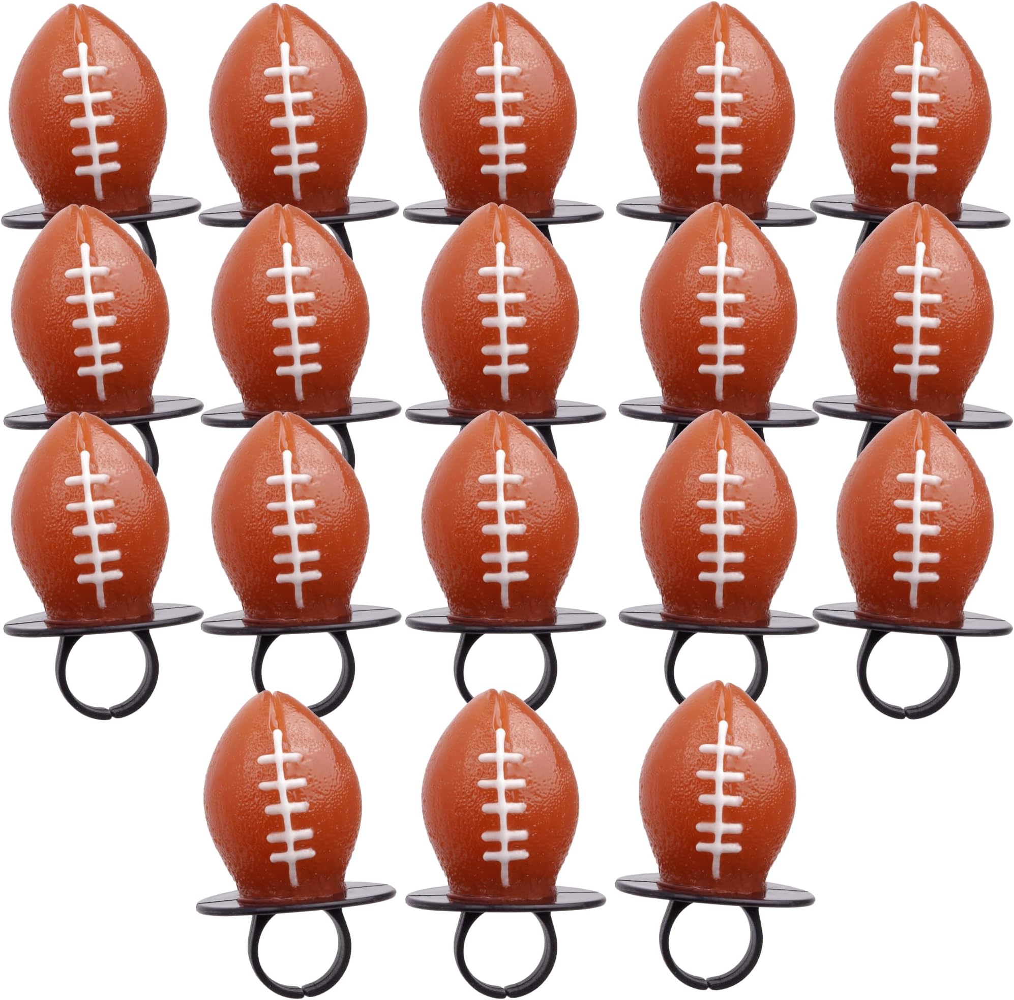 Football Party Favors, Individually Wrapped Lollipop Rings for Birthday Parties and End of Season Banquets, 18 Suckers