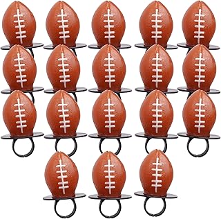 Lil' League Football Party Favors, Individually Wrapped Lollipop Rings for Birthday Parties and End of Season Banquets, 18 Suckers