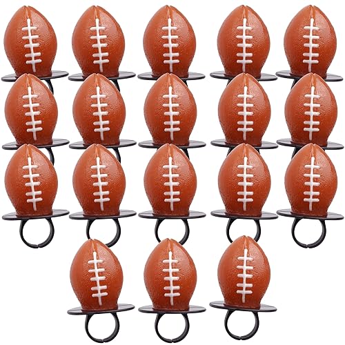 Lil' League Football Party Favors, Individually Wrapped Lollipop Rings for