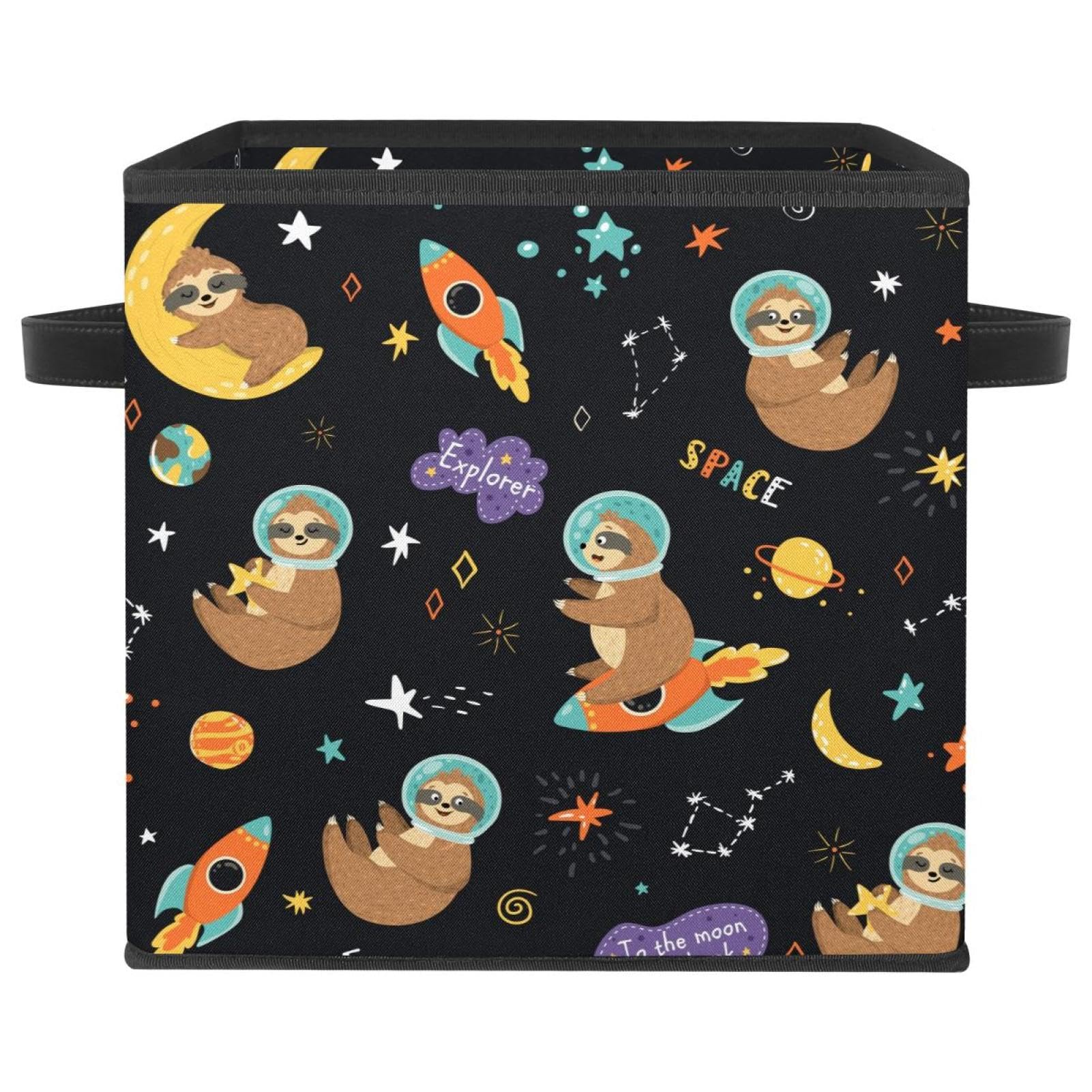 Organiseur pliable en tissu avec poignées pour livres et jouets