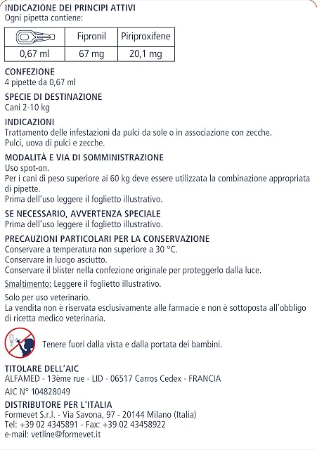 Foto 4 de 6 de fipralone Duo pour chiens de petite taille de 2 à 10 kg Fipronil, piriproxifene