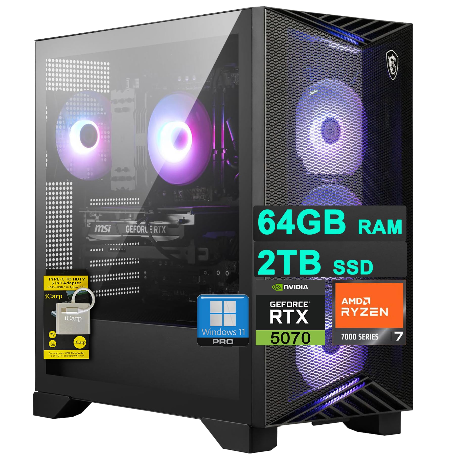 Amazon.com: msi Aegis Z2 Gaming Desktop AMD Octa-core Ryzen 7 7700