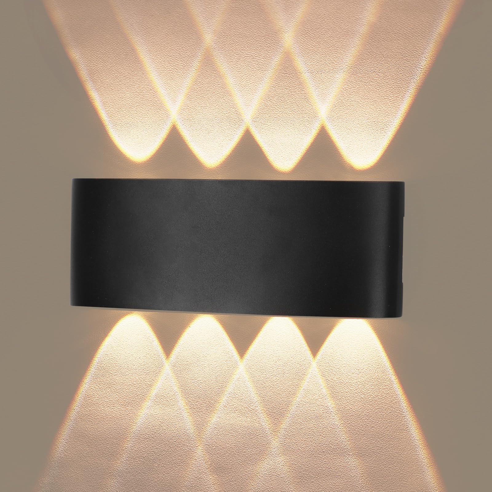 Up and Down Lights Outdoor, Outdoor Wall Lights IP54 Waterproof, 3000K Modern Wall Lamp, LED Wall Light Bathroom Wall Light Aluminium for Garden, Bedroom, Hallway, Stairs (Black)