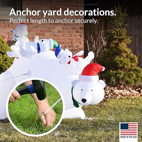 Miniatura 7 de Pinnacle Mercantile Estacas de jardín para tienda de campaña, 9 pulgadas