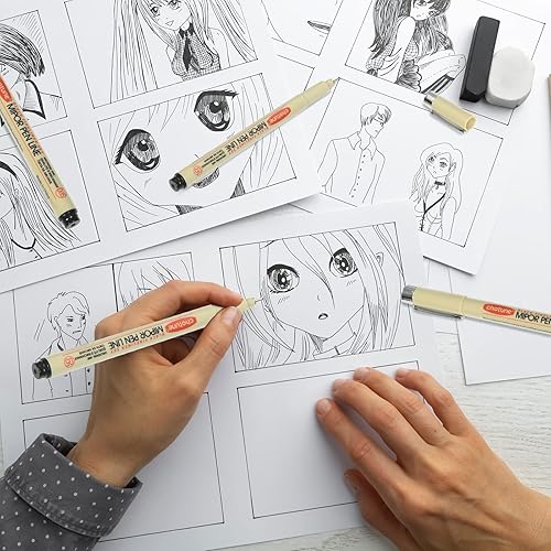 Miniatura 4 de Juego de 6 marcadores multipunto negros de punta fina, marcadores de tinta archivada impermeable para dibujo, ilustración artística, bocetos, dibujo