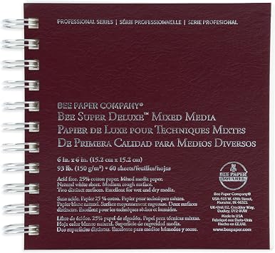 Bee Paper - 6"x 6" Super Deluxe Mixed Media Sketching Pad, 60 Sheets