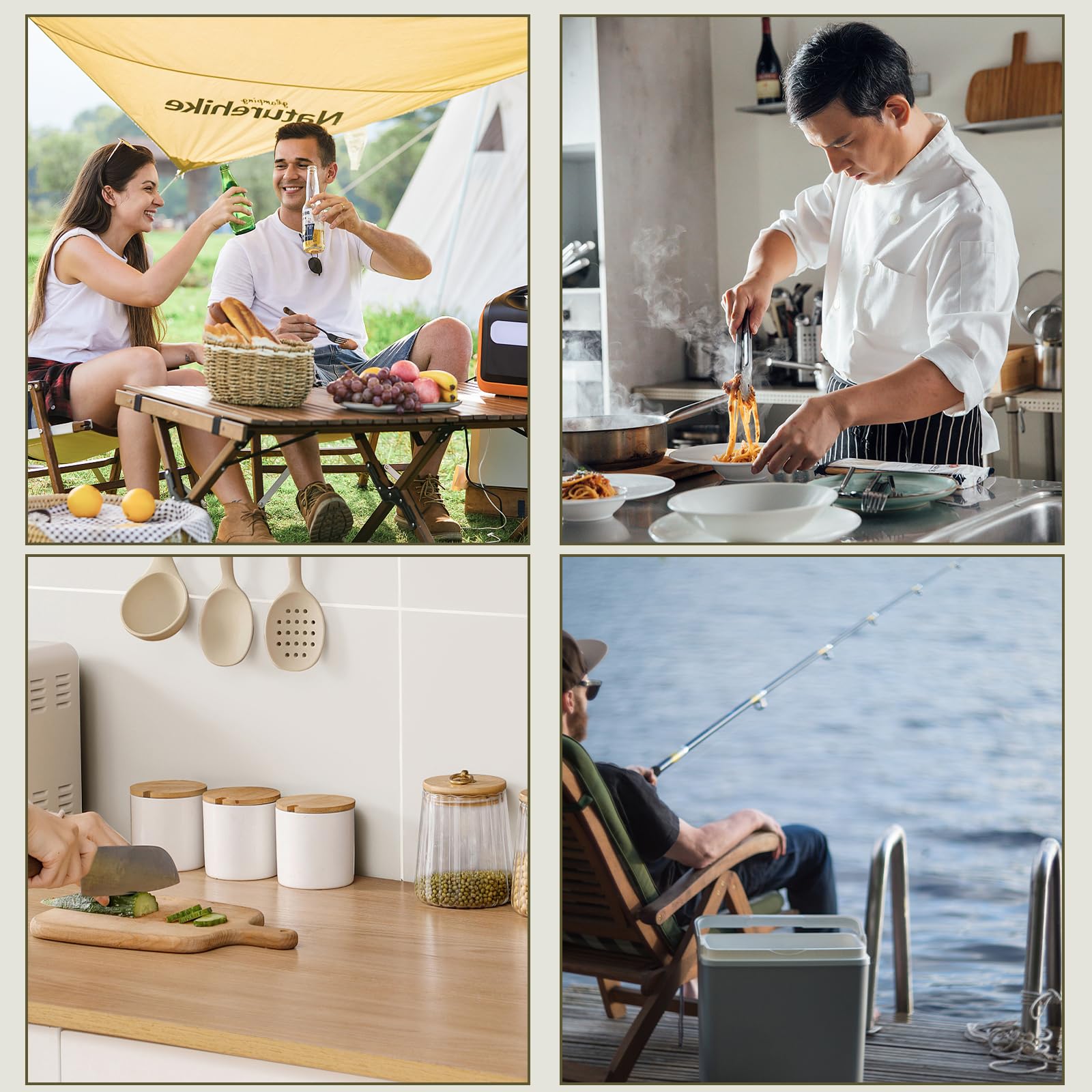 kaiyaya Borsa Coltelli Chef, Borsa per Coltelli 56.5 X 45.5 cm borsa Porta Coltelli da Chef Arrotolabile in Tela Cerata con 7 Scomparti Coltelli e Cucchiai Contenitore, per Campeggio Pesca Caccia