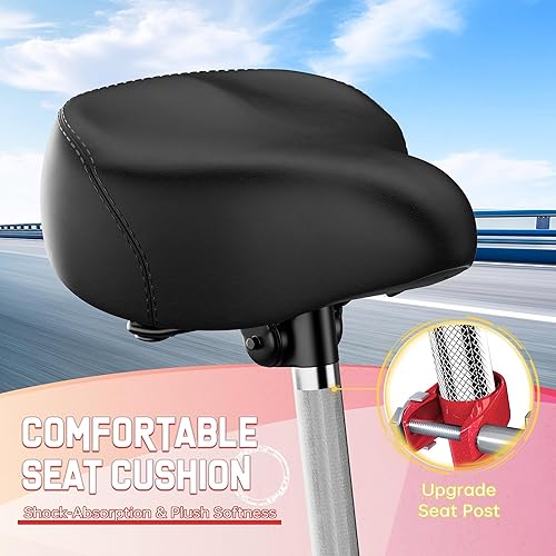 Miniatura 4 de Triciclo para adultos de 1 velocidad, bicicletas de 3 ruedas de 24 pulgadas con canasta grande, bicicleta de crucero para mujereshombrespersonas