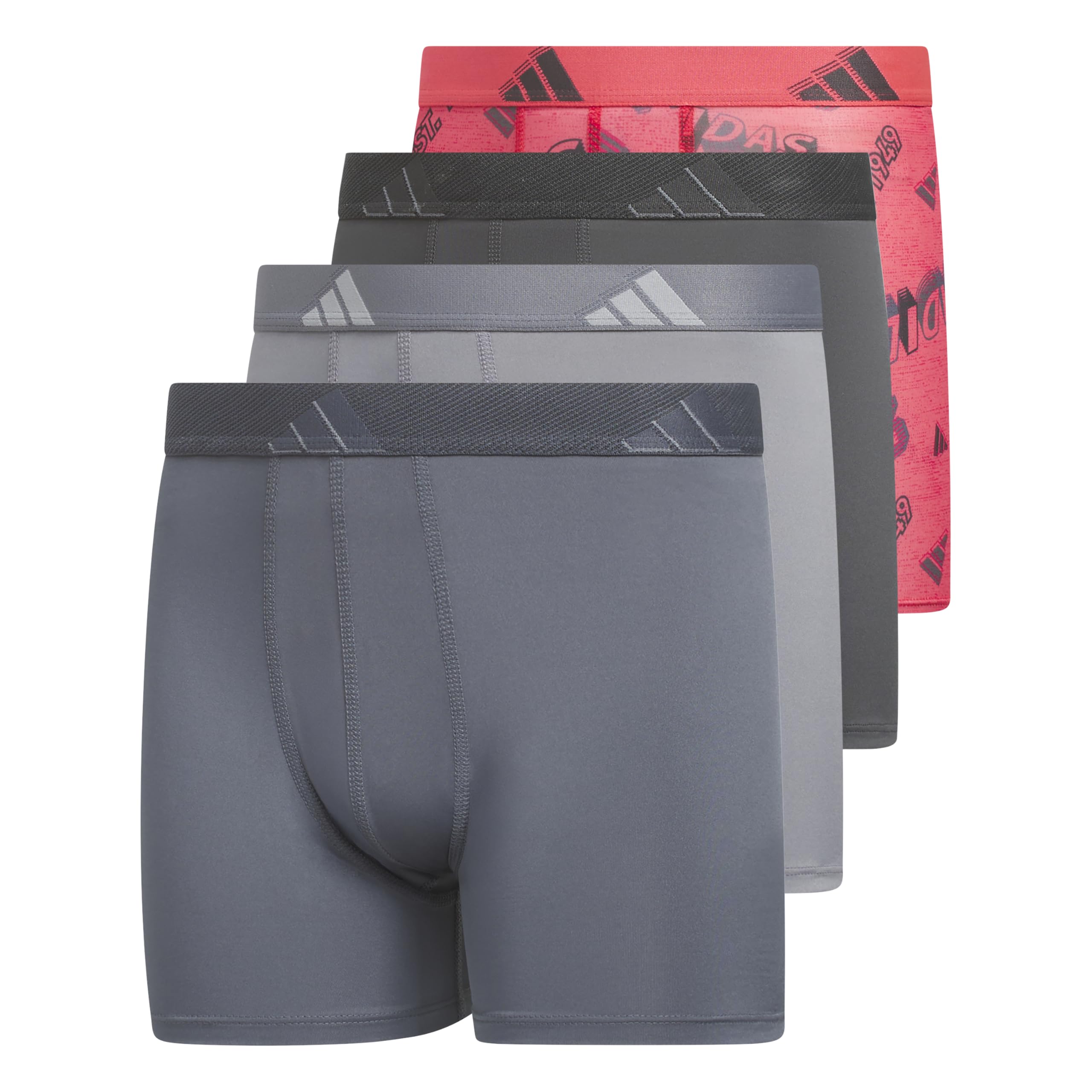 adidas Boys Microfiber Boxer Brief Underwear 4-Pack
