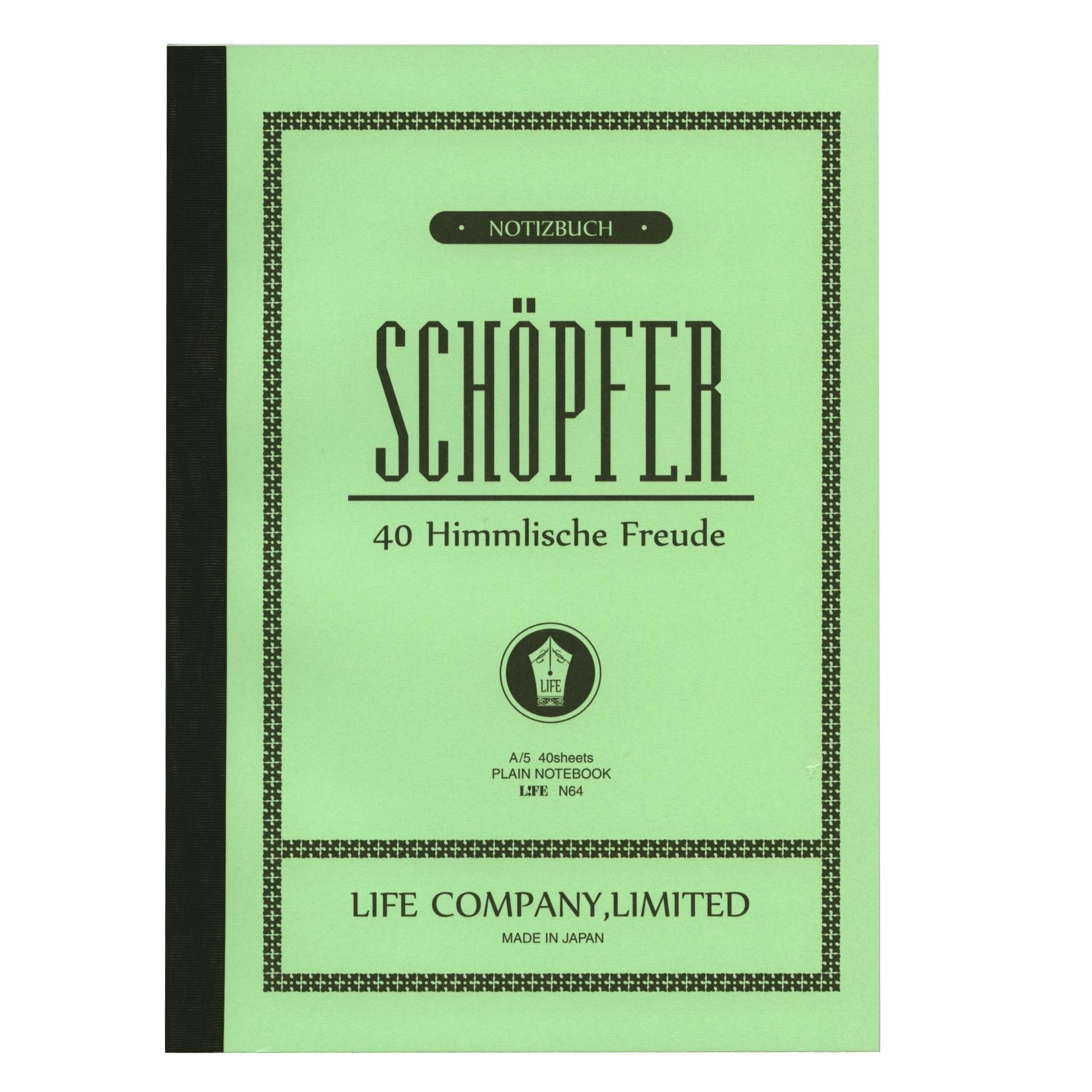 Note Book A5 LIFE SCHOPFER Grid cahier quadrille pour stylo plume et dessin